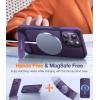 TORRAS Strong Magnetic & Seamless Stand for iPhone 17 Pro Max Case, Fit for MagSafe, Military Grade Drop Protection, Adjustable Kickstand for iPhone 17 Pro Max Case Translucent Matte Orange(Purple)
