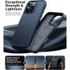 TORRAS Stronger Magnetic & Shockproof for iPhone 17 Pro Max Case, Fit for MagSafe, Military Grade Drop Protection, Camera Control, DIY Button, Slim for iPhone 17 Pro Max Case Translucent Deep Blue(Aramid Fiber Black)