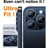 TORRAS 3-Year Ultimate Durability for iPhone Air Camera Lens Protector-1:1 Invisible Fit & Ultra Clarity, Military-Grade 9H+ Aerospace Glass Anti-Scratch Easy Installation,Black(Blue)