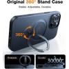 TORRAS Q3 Spin for iPhone Air Case, Patented 360 Magnetic Stand, Fit for MagSafe, Built-in Ring Holder Kickstand, Rugged Military-Grade Protective Case for iPhone 17 Air, Camera Control Button, Black(Black)