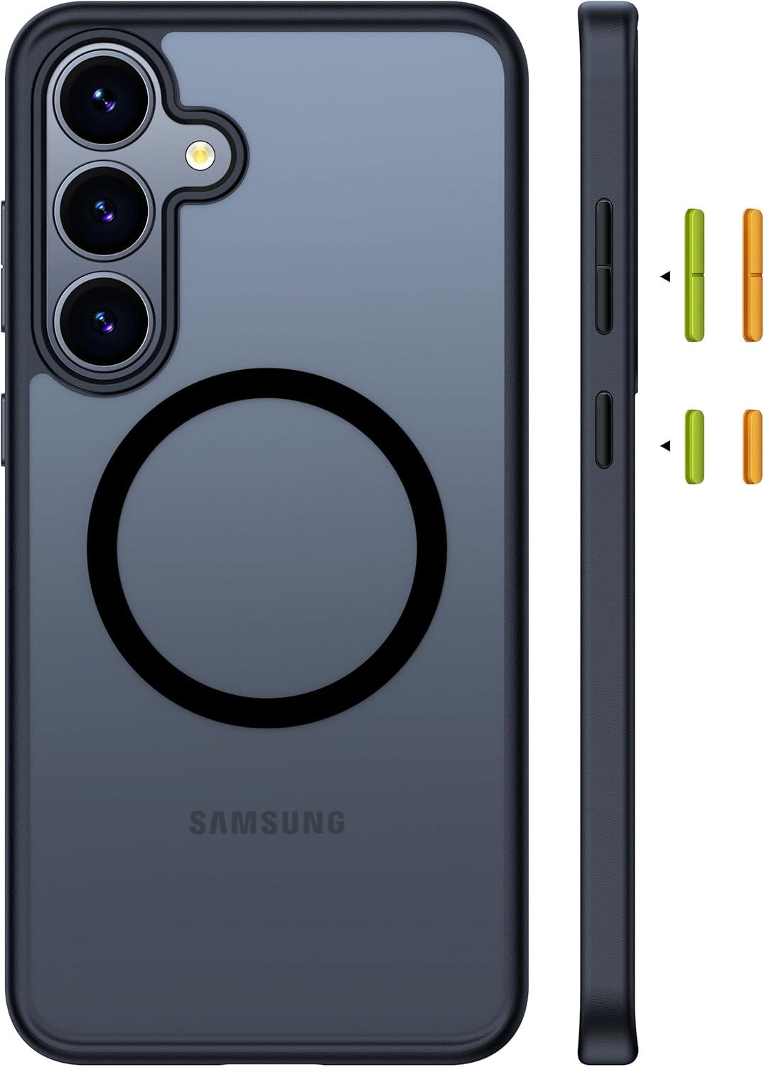 imageTORRAS Magnetic Shockproof for Samsung Galaxy S25 Ultra Case Fit for MagSafe 4X Military Grade Protection Translucent Slim Case for Samsung S25 Ultra Case AntiFingerprint AntiScratch BlackBlack