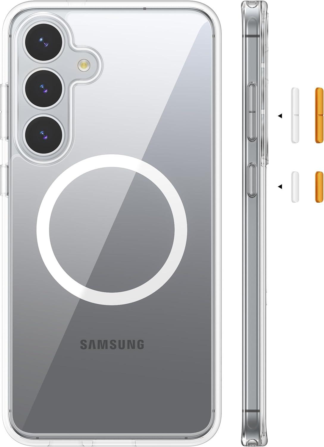 imageTORRAS Magnetic Shockproof for Samsung Galaxy S25 Ultra Case Fit for MagSafe 4X Military Grade Protection Translucent Slim Case for Samsung S25 Ultra Case AntiFingerprint AntiScratch BlackClear