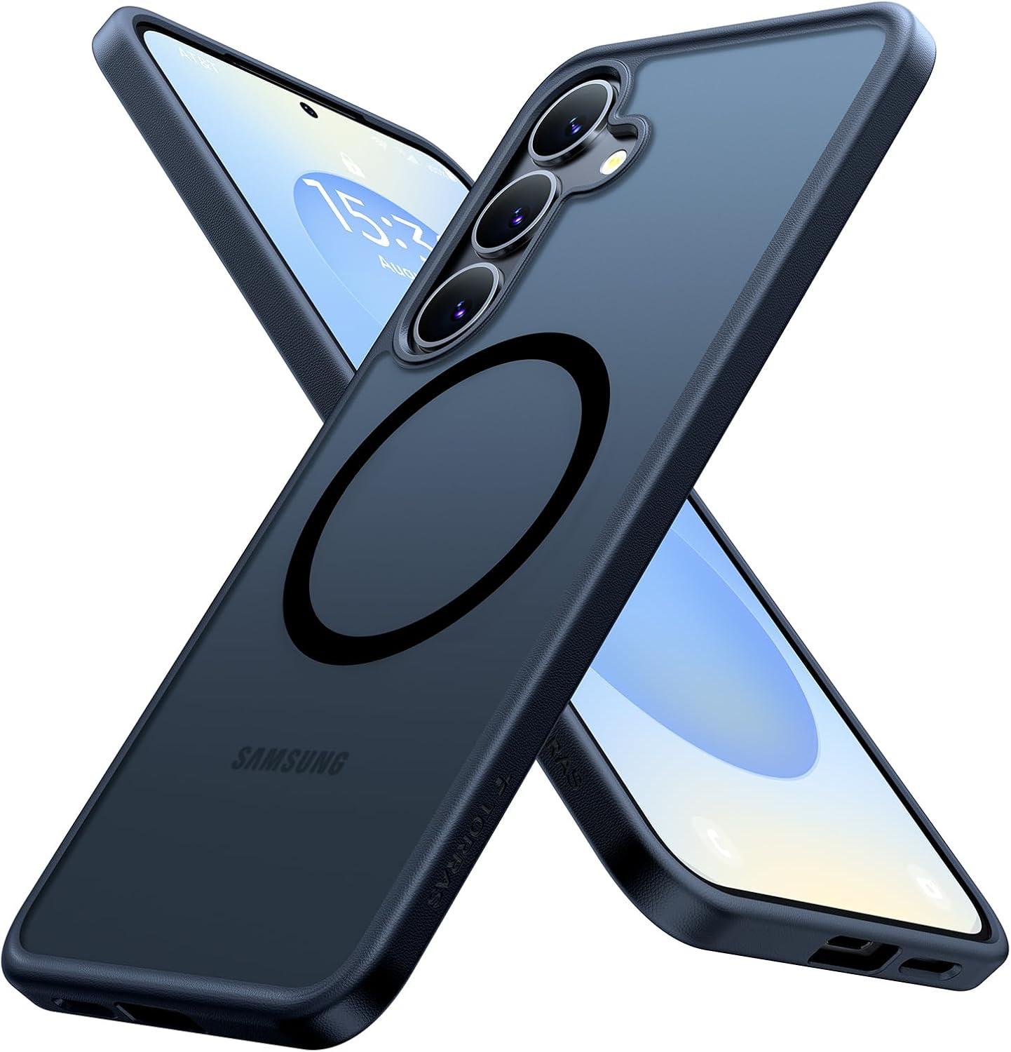 imageTORRAS Magnetic Shockproof for Samsung Galaxy S25 Ultra Case Fit for MagSafe 4X Military Grade Protection Translucent Slim Case for Samsung S25 Ultra Case AntiFingerprint AntiScratch BlackBlack