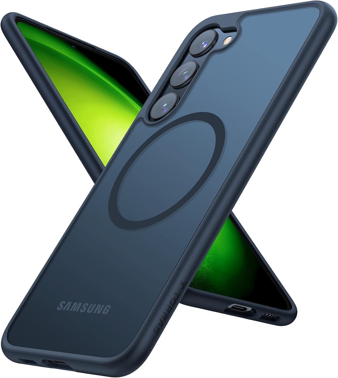 imageTORRAS Magnetic Shockproof for Samsung Galaxy S25 Ultra Case Fit for MagSafe 4X Military Grade Protection Translucent Slim Case for Samsung S25 Ultra Case AntiFingerprint AntiScratch BlackBlack