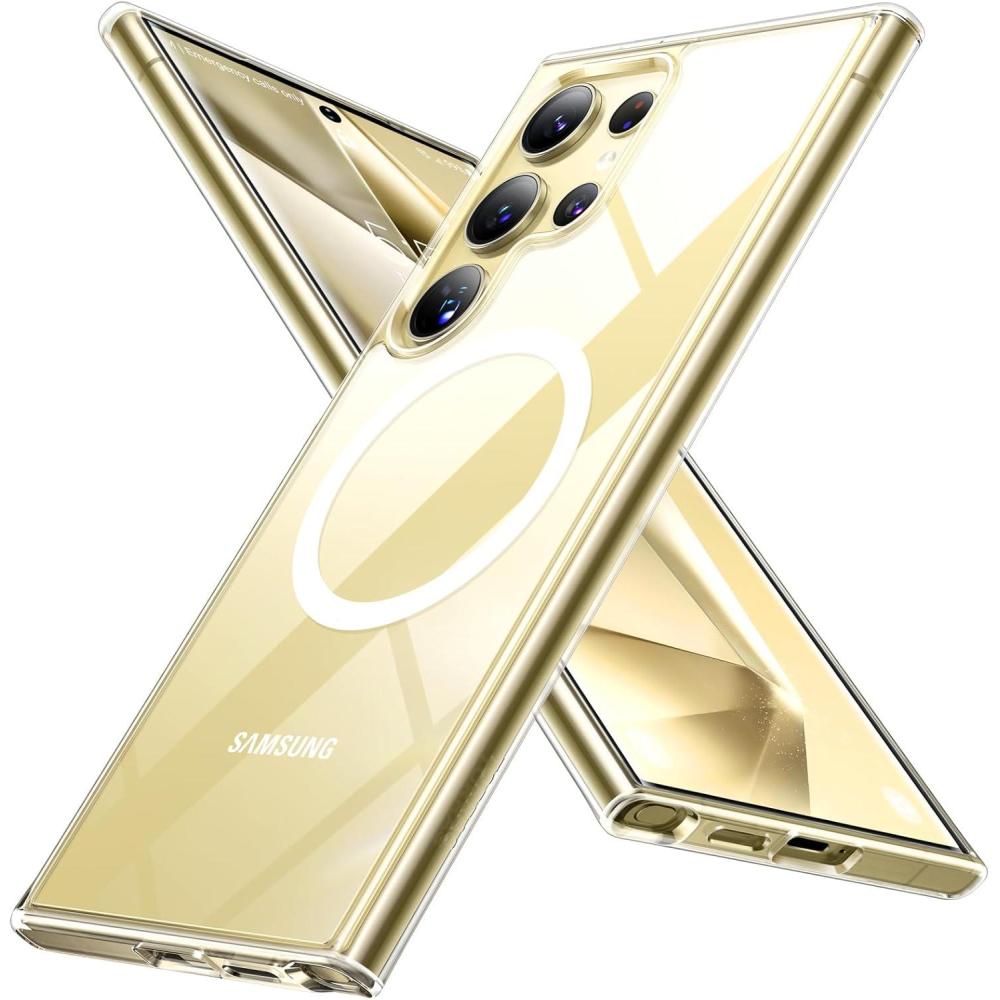 imageTORRAS Magnetic Shockproof for Samsung Galaxy S25 Ultra Case Fit for MagSafe 4X Military Grade Protection Translucent Slim Case for Samsung S25 Ultra Case AntiFingerprint AntiScratch BlackClear