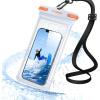 TORRAS IPX8 Waterproof Phone Pouch, Underwater Screen Touchable, Floating Waterproof Phone Case with Lanyard for iPhone 17 Pro Max 16 15 Pixel 10 Pro S25, Dry Bag Cruise Travel Essentials 6.9″, White(White)