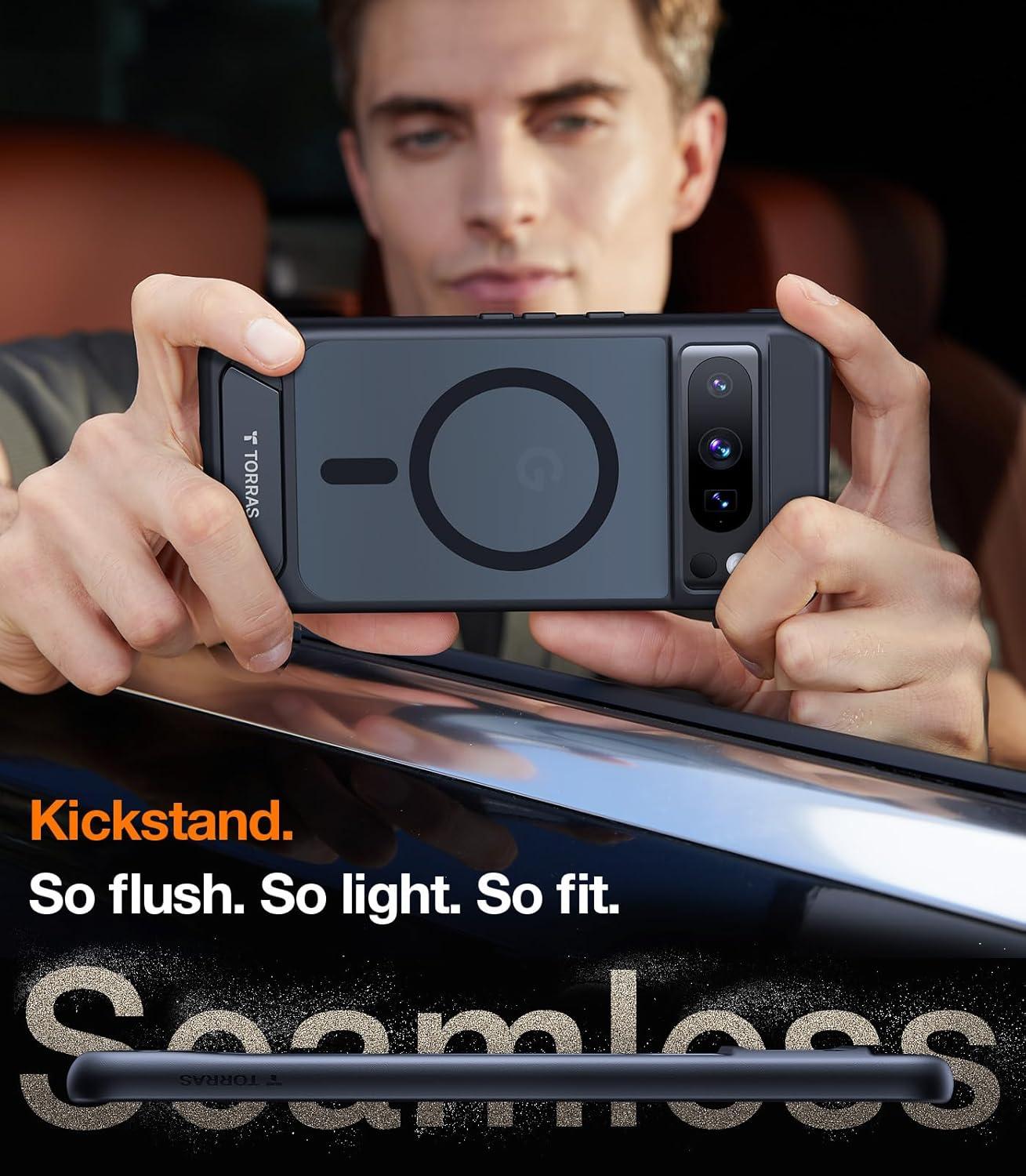 imageTORRAS Magnetic amp Stand for Google Pixel 10 Pro CasePixel 10 Case Fit for MagSafe amp Pixelsnap MilGrade Protection Slim Fit for Pixel 1010 Pro Phone Case with Flush Kickstand Translucent BlackBlack