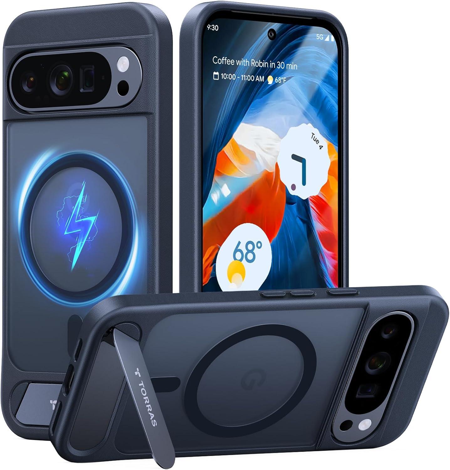 imageTORRAS Magnetic amp Stand for Google Pixel 10 Pro CasePixel 10 Case Fit for MagSafe amp Pixelsnap MilGrade Protection Slim Fit for Pixel 1010 Pro Phone Case with Flush Kickstand Translucent BlackBlack