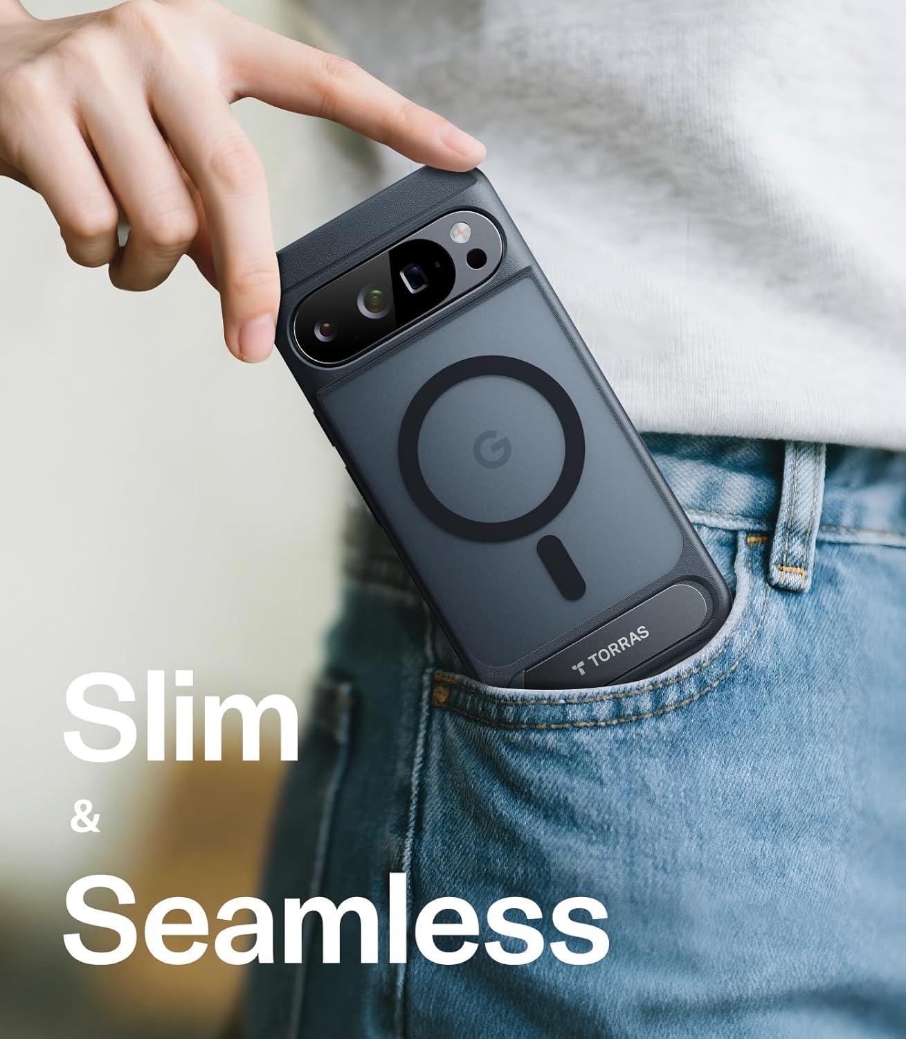 imageTORRAS Magnetic amp Stand for Google Pixel 10 Pro CasePixel 10 Case Fit for MagSafe amp Pixelsnap MilGrade Protection Slim Fit for Pixel 1010 Pro Phone Case with Flush Kickstand Translucent BlackBlack