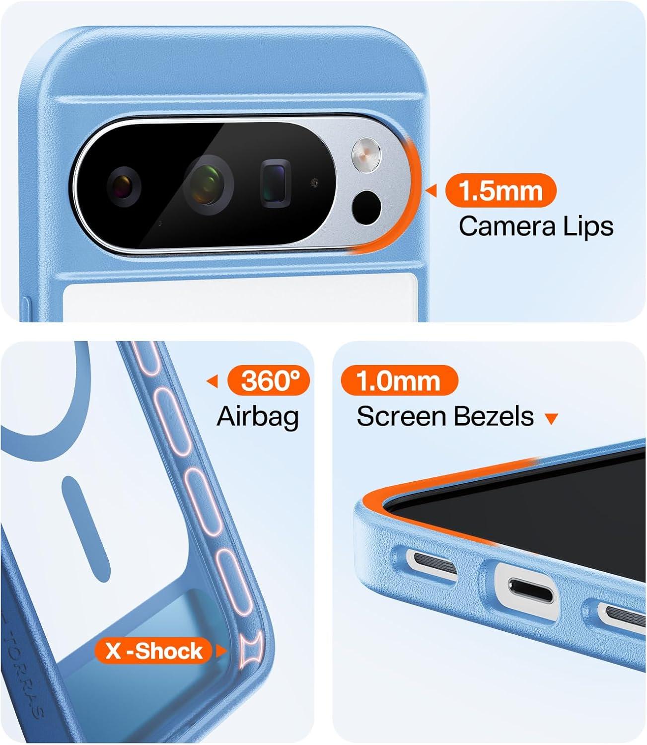 imageTORRAS Magnetic amp Stand for Google Pixel 10 Pro CasePixel 10 Case Fit for MagSafe amp Pixelsnap MilGrade Protection Slim Fit for Pixel 1010 Pro Phone Case with Flush Kickstand Translucent BlackBlue