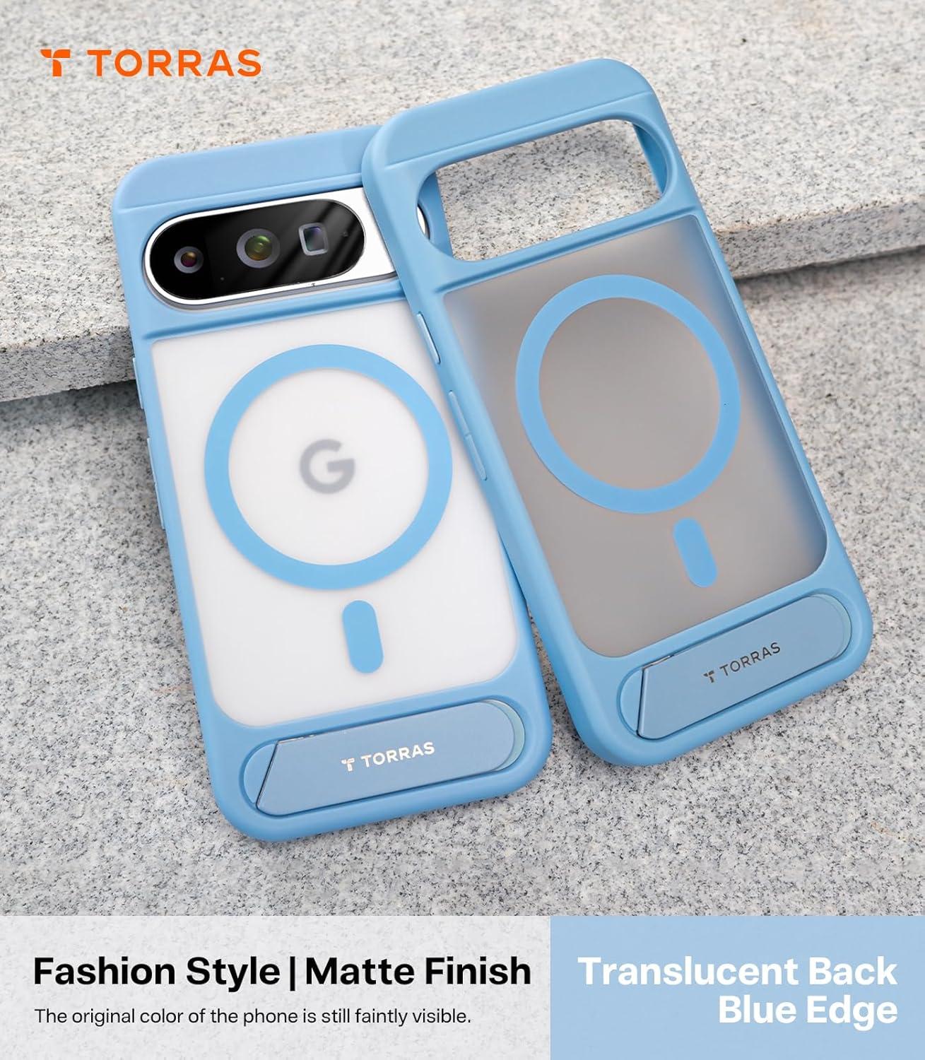 imageTORRAS Magnetic amp Stand for Google Pixel 10 Pro CasePixel 10 Case Fit for MagSafe amp Pixelsnap MilGrade Protection Slim Fit for Pixel 1010 Pro Phone Case with Flush Kickstand Translucent BlackBlue