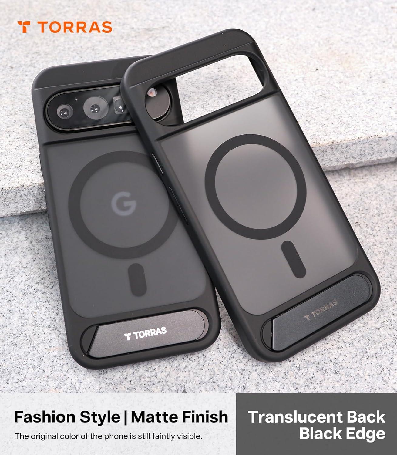 imageTORRAS Magnetic amp Stand for Google Pixel 10 Pro CasePixel 10 Case Fit for MagSafe amp Pixelsnap MilGrade Protection Slim Fit for Pixel 1010 Pro Phone Case with Flush Kickstand Translucent BlackBlack