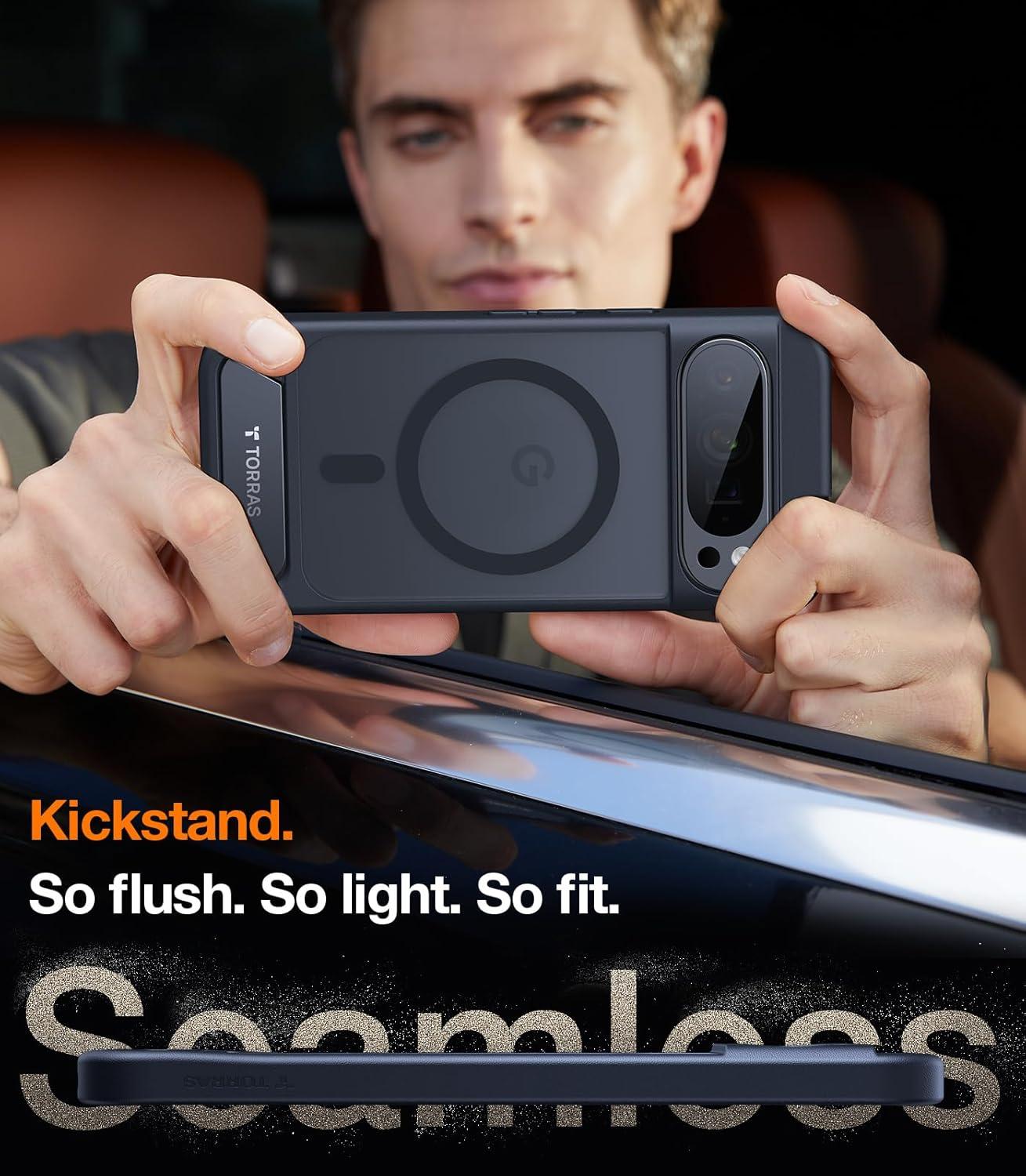 imageTORRAS Magnetic amp Stand for Google Pixel 10 Pro CasePixel 10 Case Fit for MagSafe amp Pixelsnap MilGrade Protection Slim Fit for Pixel 1010 Pro Phone Case with Flush Kickstand Translucent BlackBlack