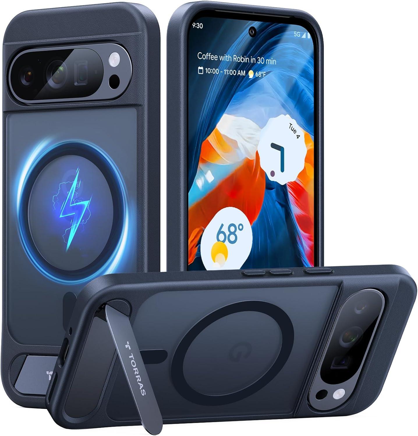 imageTORRAS Magnetic amp Stand for Google Pixel 10 Pro CasePixel 10 Case Fit for MagSafe amp Pixelsnap MilGrade Protection Slim Fit for Pixel 1010 Pro Phone Case with Flush Kickstand Translucent BlackBlack