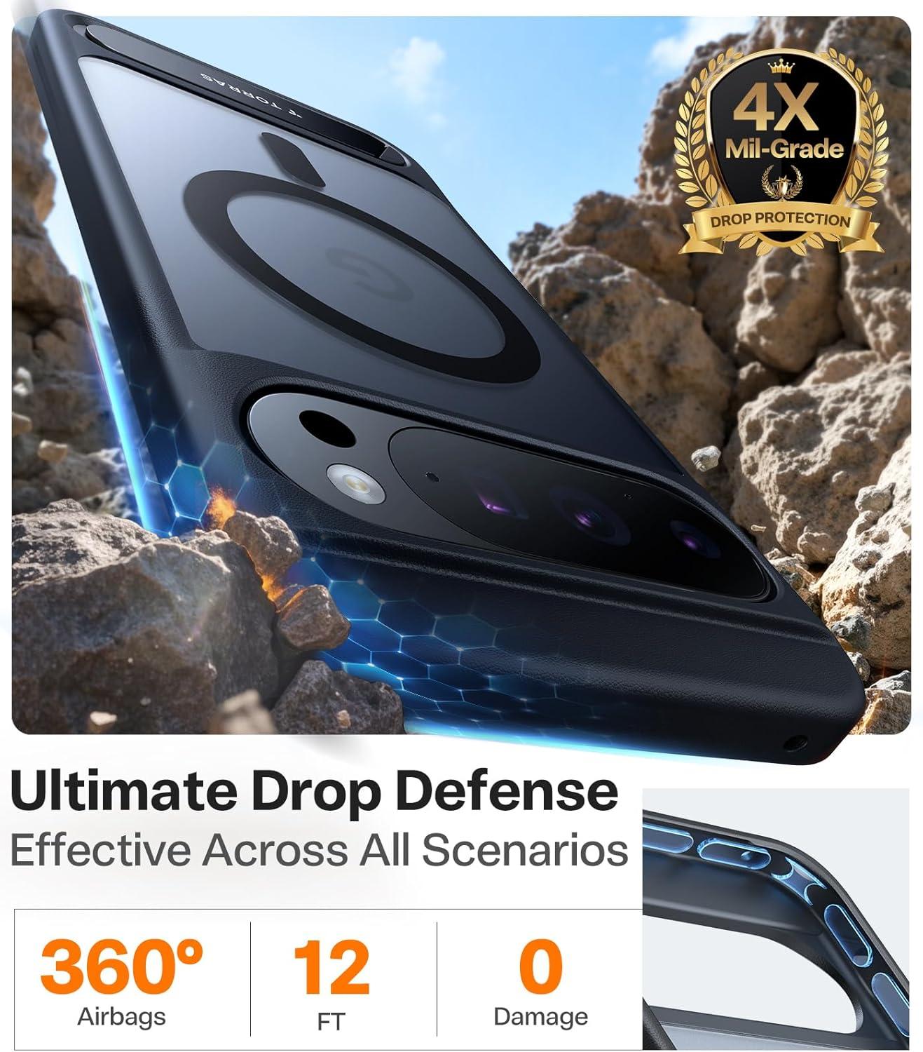 imageTORRAS Magnetic amp Stand for Google Pixel 10 Pro CasePixel 10 Case Fit for MagSafe amp Pixelsnap MilGrade Protection Slim Fit for Pixel 1010 Pro Phone Case with Flush Kickstand Translucent BlackBlack