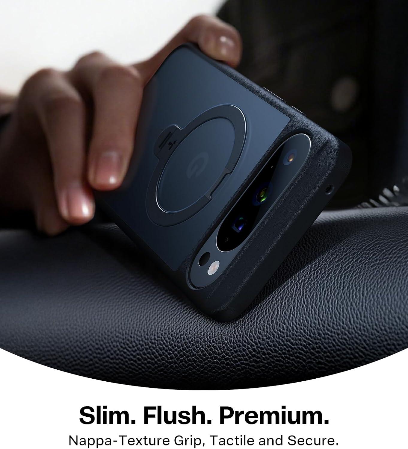 imageTORRAS Q3 Spin Magnetic 360 Stand for Google Pixel 10 Pro Case 10 Case Fit for Magsafe 4X Military Grade Protection Shockproof Pixel 10 Pro Phone Case with Stand Translucent BlackBlack