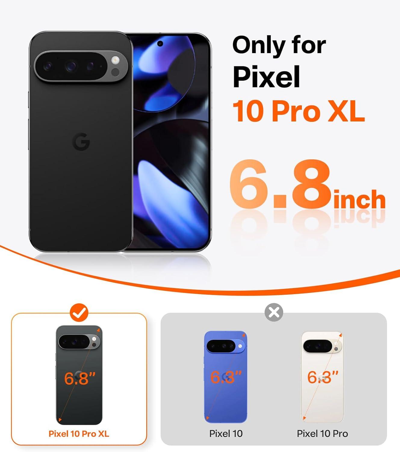 imageTORRAS Slim for Google Pixel 10 Pro XL Case Clear Fit for MagSafe Open Edge Frame Phone Case for Pixel 10 Pro XL with Stand Ultra Thin Minimalist Never Yellowing Shockproof Corner Cover ClearClear