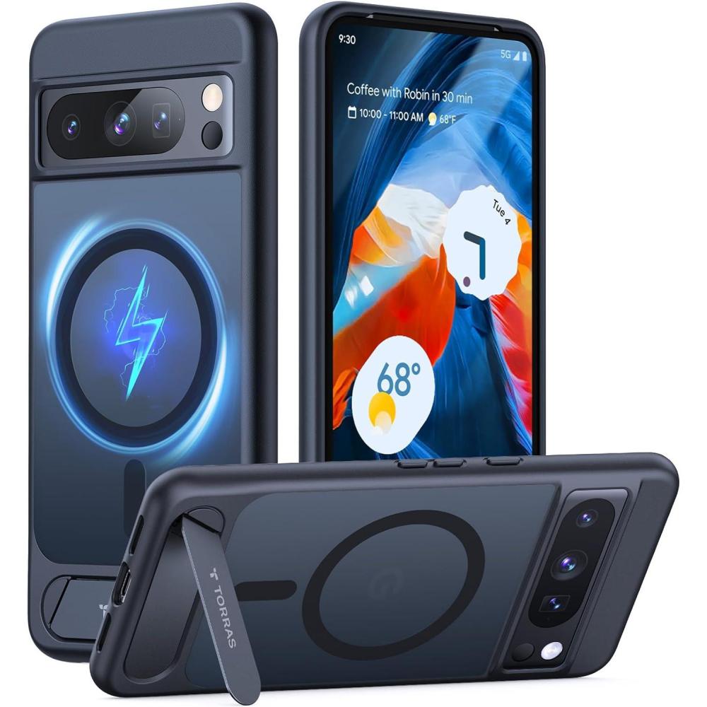 imageTORRAS Magnetic amp Stand for Google Pixel 10 Pro CasePixel 10 Case Fit for MagSafe amp Pixelsnap MilGrade Protection Slim Fit for Pixel 1010 Pro Phone Case with Flush Kickstand Translucent BlackBlack