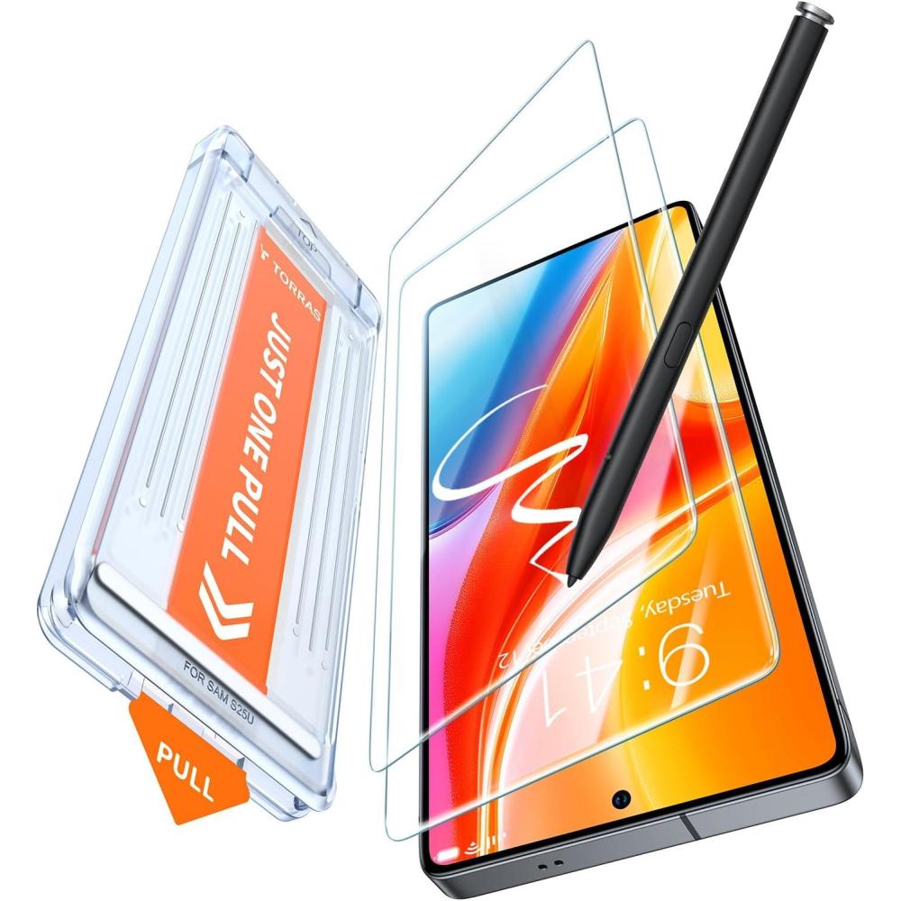 imageTORRAS MilitaryGrade for Google Pixel 10 Pro XLPixel 9 Pro XL Screen Protector 9H Full Coverage Tempered Glass 68 Easy Install BubbleFree CaseFriendly Fingerprint Compatible 2PackS25 Ultra