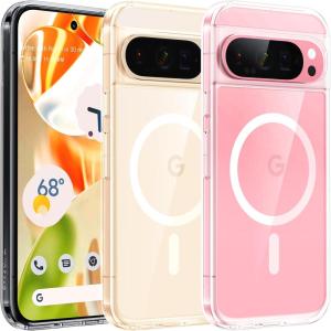 TORRAS Magnetic Shockproof for Google Pixel 10 Pro XL Case, Strong Magnet fit for MagSafe, 12FT Mil-Grade Protection, Slim Translucent Matte Case for Pixel 10 Pro XL with Multi-Color Buttons, Green(Clear)