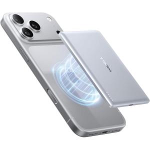 TORRAS 2-in-1 iPhone 16 Portable Charger, 5,000mAh 22.5W Mini Power Bank with Built-in USB-C Cable, Fast Charge Battery Pack, Travel Essential for iPhone 17/16/15, Galaxy S25, Google – Desert Titanium(White)