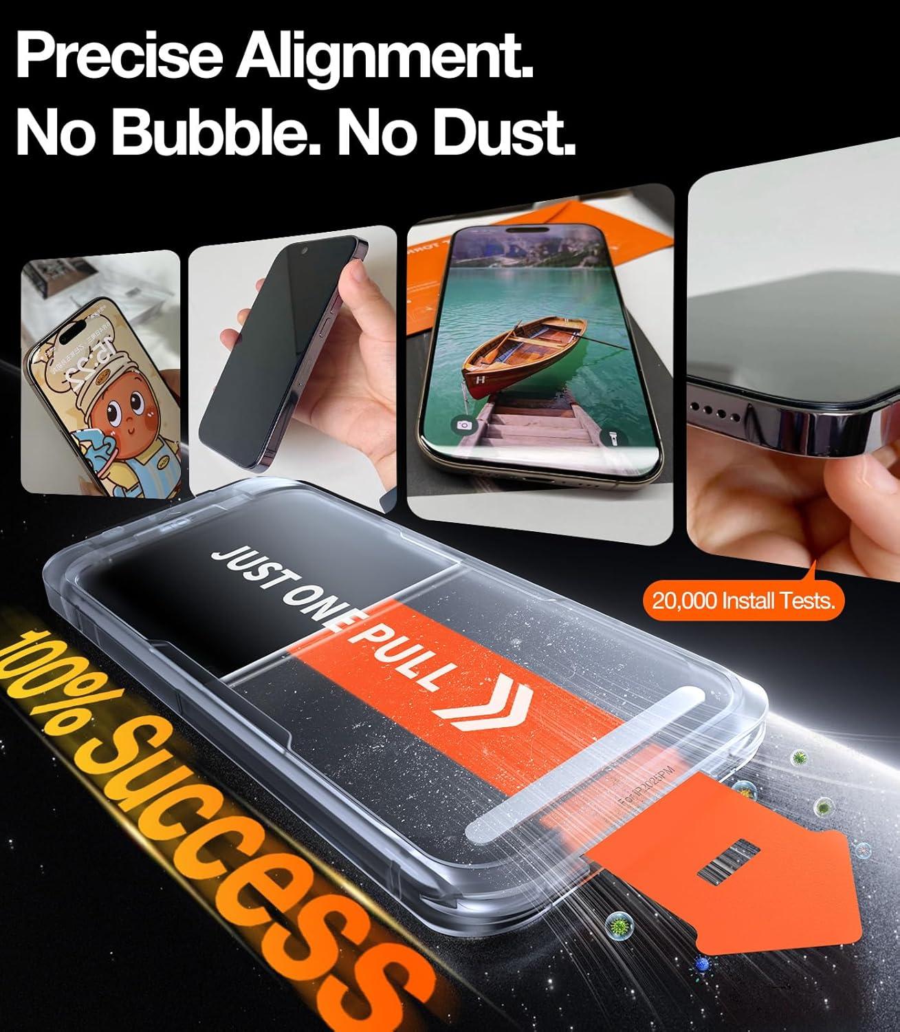 imageTORRAS MilitaryGrade Shatterproof for iPhone 16 Pro Max Screen Protector 9H Aerospace Tempered Glass OneStep Installation Full Coverage Fit Bubble Free TopNotch Protection 2 Pack GlassGo XiPhone 17 63 inches