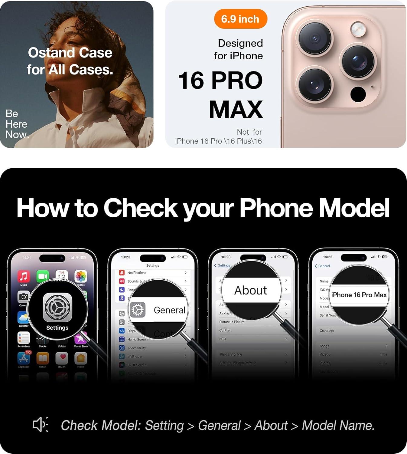 imageTORRAS Ostand Magnetic for iPhone 17 Pro Max Case Fit for MagSafe Sturdy Stand Military Grade Drop Tested Camera Control Translucent Slim Soft Edge Case for iPhone 17 Pro Max 69 BlackDesert Titanium