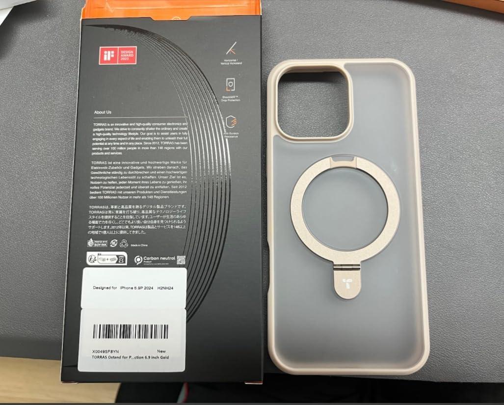 imageTORRAS Ostand Magnetic for iPhone 17 Pro Max Case Fit for MagSafe Sturdy Stand Military Grade Drop Tested Camera Control Translucent Slim Soft Edge Case for iPhone 17 Pro Max 69 BlackDesert Titanium