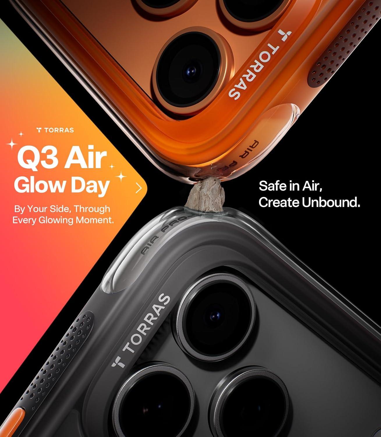 imageTORRAS Ostand Q3 Air for iPhone 17 Pro Max Case with 360 Magnetic Stand Fit for MagSafe MilGrade Drop Tested Camera Control Button Shockproof Phone Case for iPhone 17 Pro Max 69 Midnight BlueShadow Black