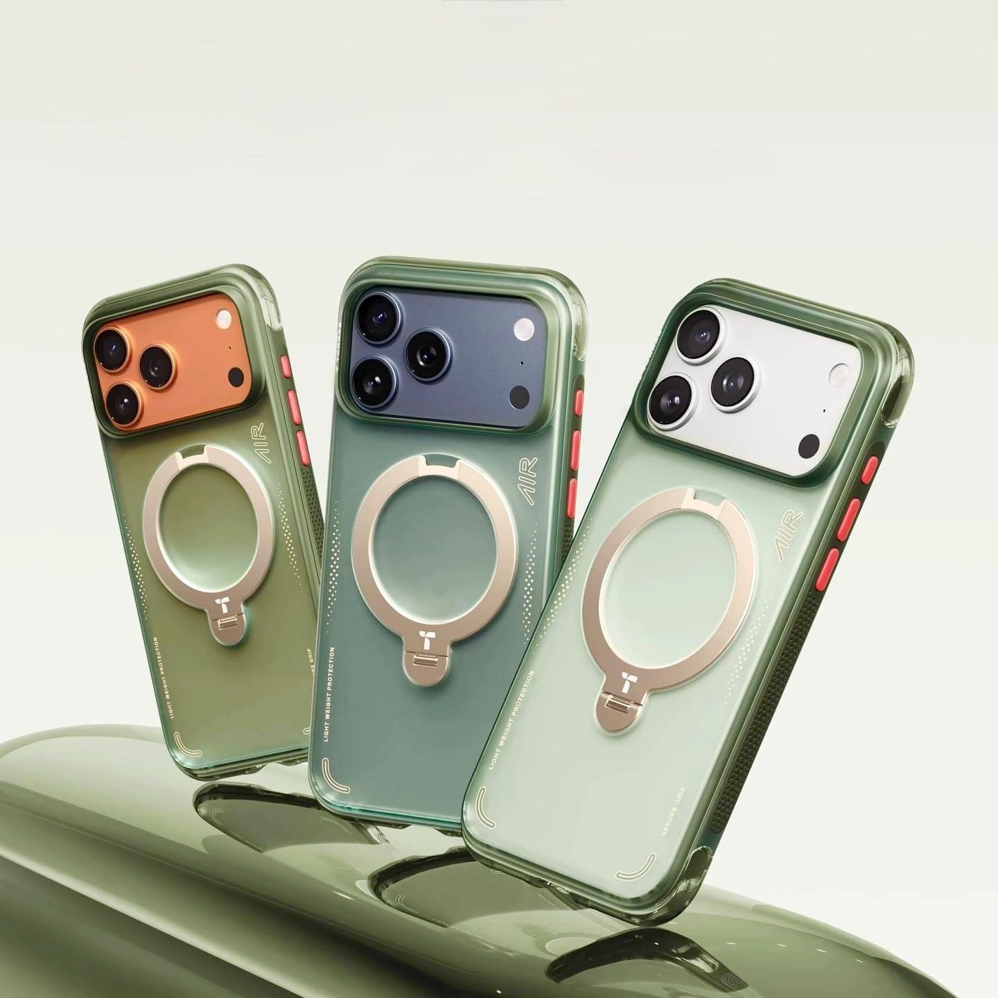 imageTORRAS Ostand Q3 Air for iPhone 17 Pro Max Case with 360 Magnetic Stand Fit for MagSafe MilGrade Drop Tested Camera Control Button Shockproof Phone Case for iPhone 17 Pro Max 69 Midnight BlueEverGreen