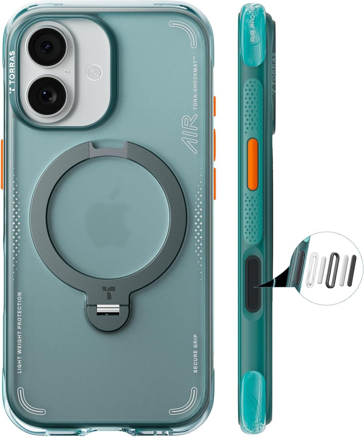 imageTORRAS Ostand Q3 Air for iPhone 17 Pro Max Case with 360 Magnetic Stand Fit for MagSafe MilGrade Drop Tested Camera Control Button Shockproof Phone Case for iPhone 17 Pro Max 69 Midnight BlueGlacier Sprint