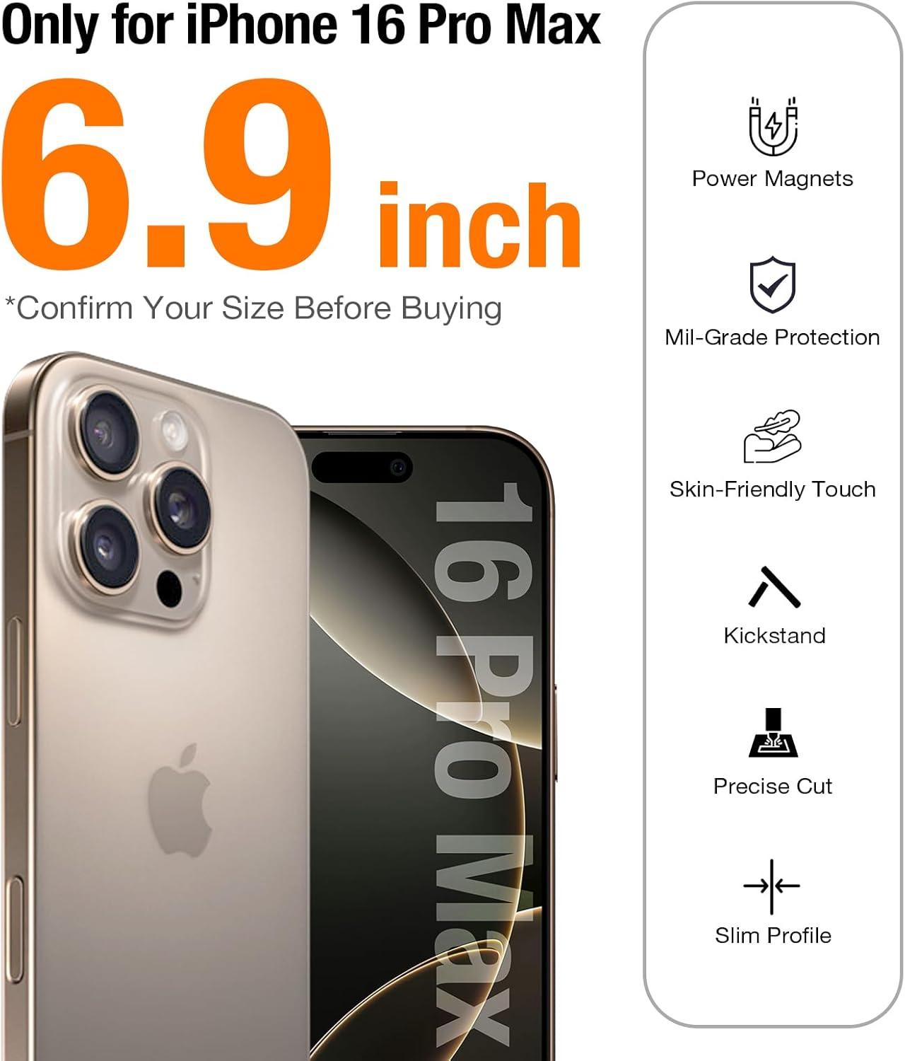 imageTORRAS Ostand Q3 Air for iPhone 17 Pro Max Case with 360 Magnetic Stand Fit for MagSafe MilGrade Drop Tested Camera Control Button Shockproof Phone Case for iPhone 17 Pro Max 69 Midnight BlueShadow Black