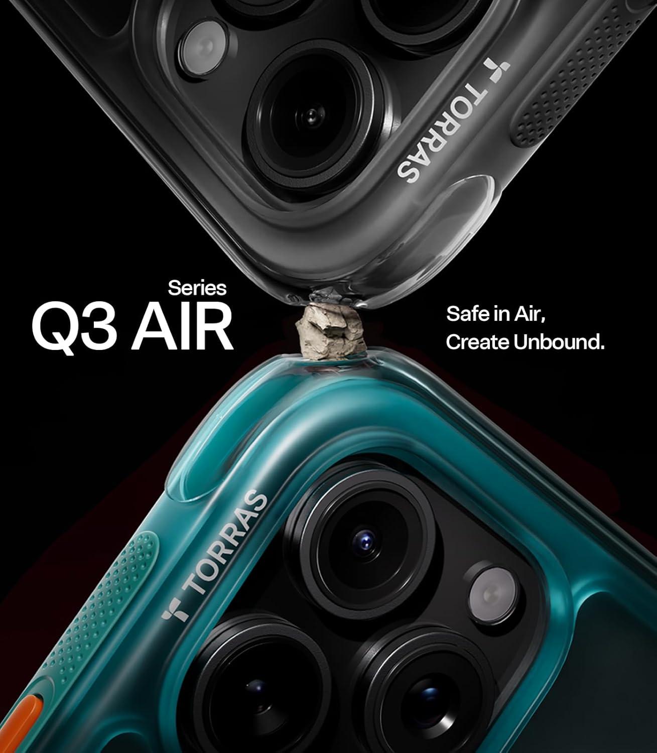 imageTORRAS Ostand Q3 Air for iPhone 17 Pro Max Case with 360 Magnetic Stand Fit for MagSafe MilGrade Drop Tested Camera Control Button Shockproof Phone Case for iPhone 17 Pro Max 69 Midnight BlueShadow Black