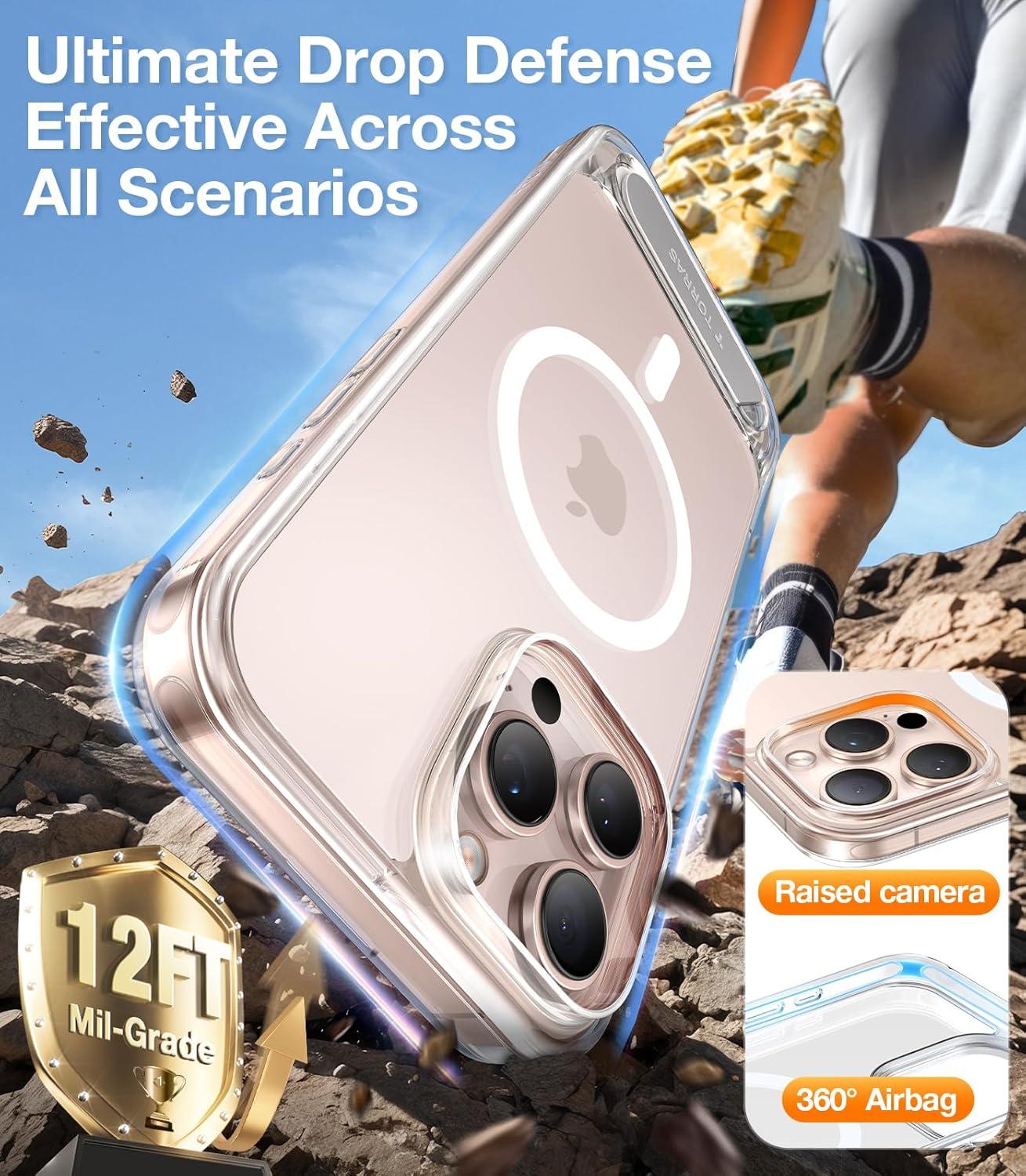 imageTORRAS for iPhone 13 Pro Case Translucent Black Strong Magnetic amp Seamless Stand Fit for MagSafe MilitaryGrade Drop Protection Sturdy Adjustable Builtin Kickstand Slim Matte FinishClear