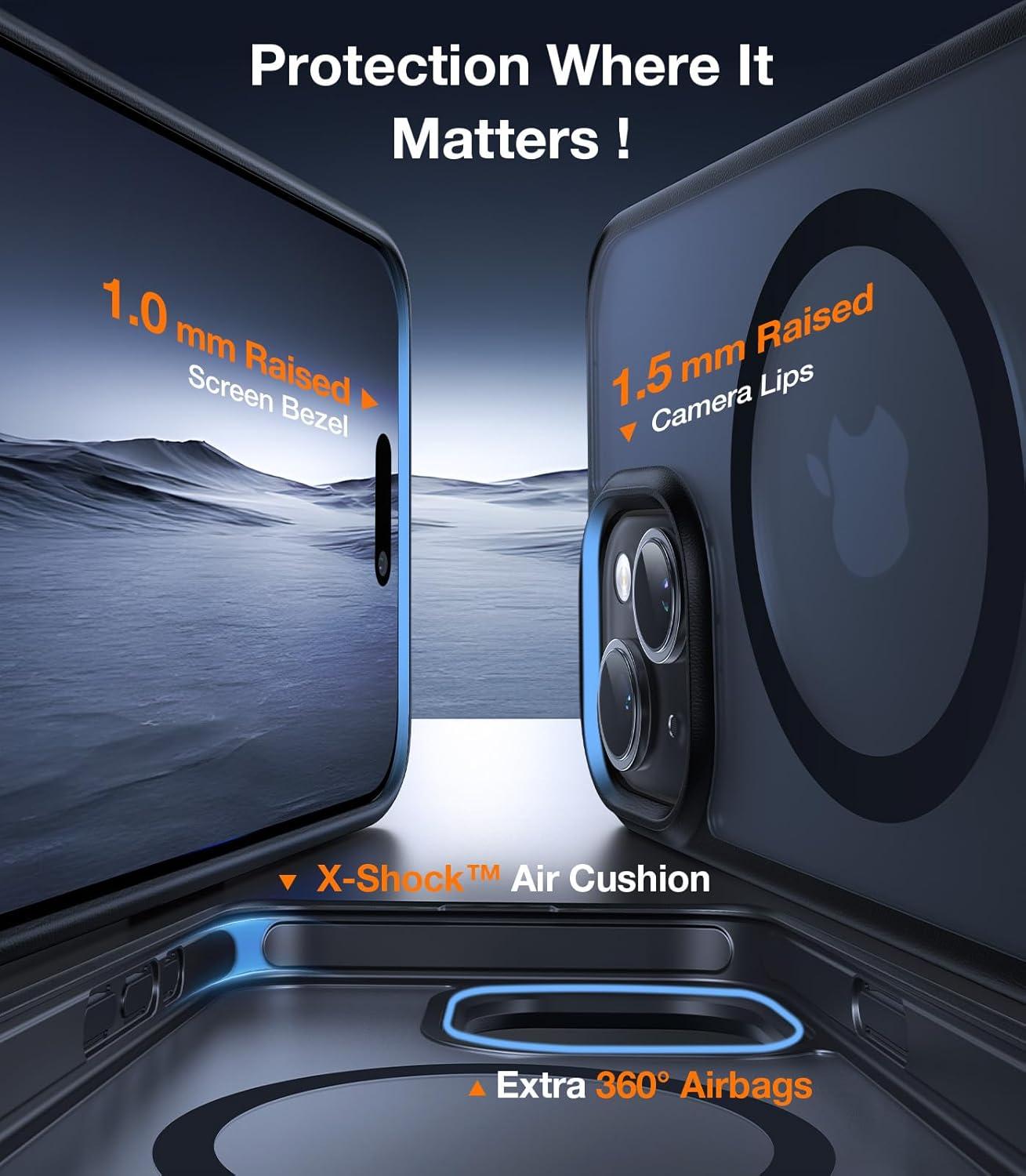 imageTORRAS for iPhone 13 Pro Case Translucent Black Strong Magnetic amp Seamless Stand Fit for MagSafe MilitaryGrade Drop Protection Sturdy Adjustable Builtin Kickstand Slim Matte FinishBlack