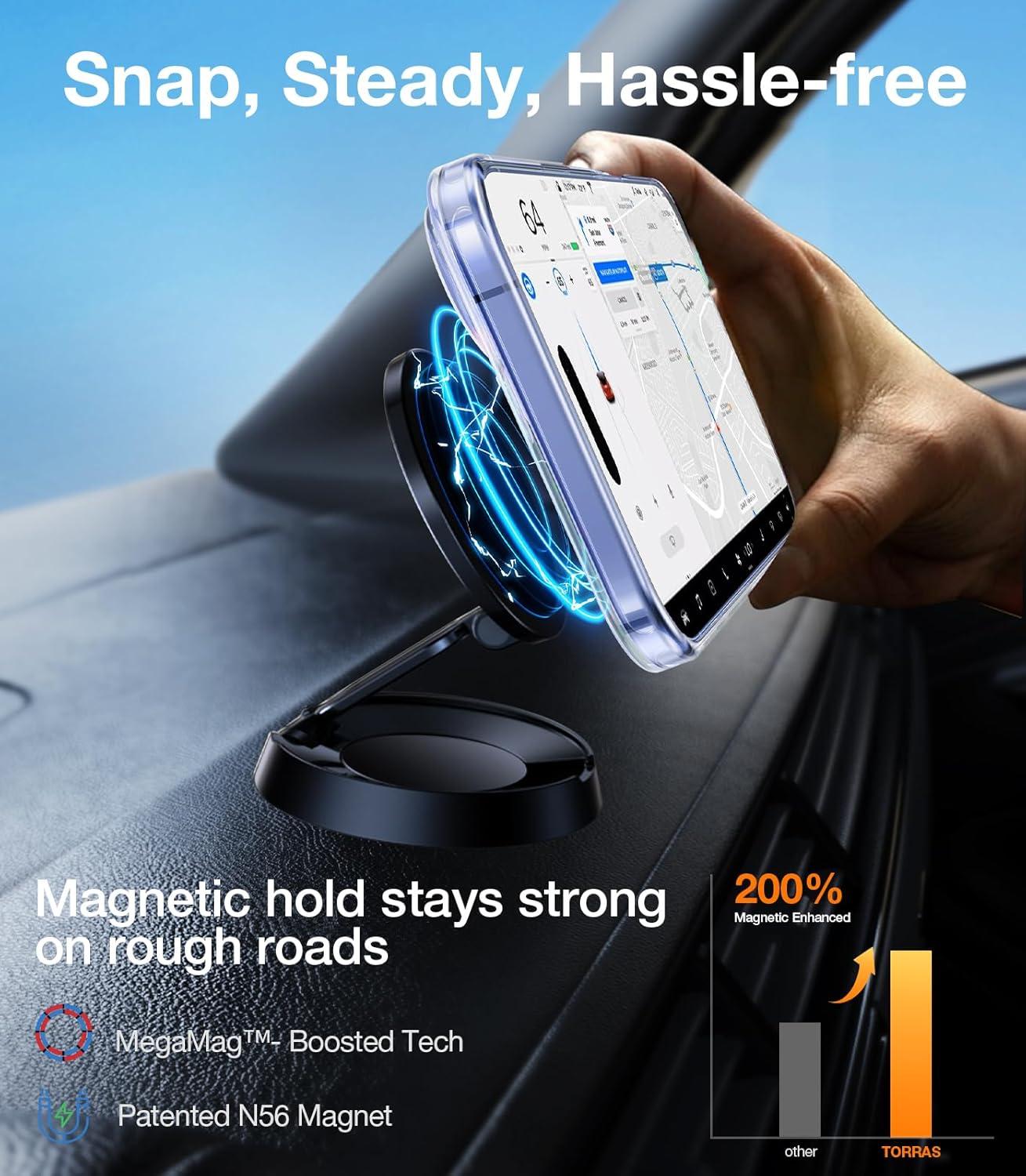 imageTORRAS for iPhone 13 Pro Case Translucent Black Strong Magnetic amp Seamless Stand Fit for MagSafe MilitaryGrade Drop Protection Sturdy Adjustable Builtin Kickstand Slim Matte FinishClear