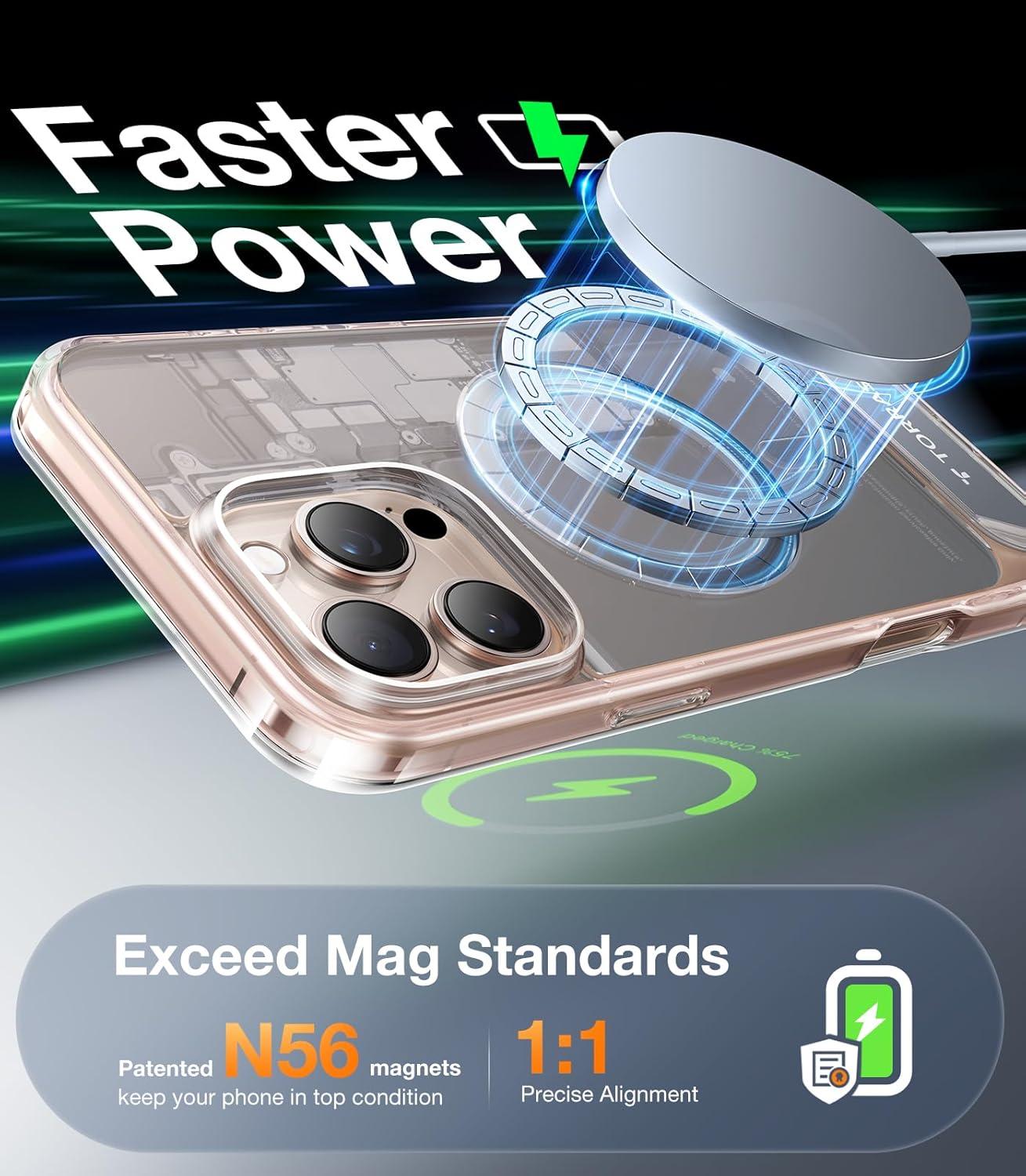 imageTORRAS for iPhone 13 Pro Case Translucent Black Strong Magnetic amp Seamless Stand Fit for MagSafe MilitaryGrade Drop Protection Sturdy Adjustable Builtin Kickstand Slim Matte FinishClear