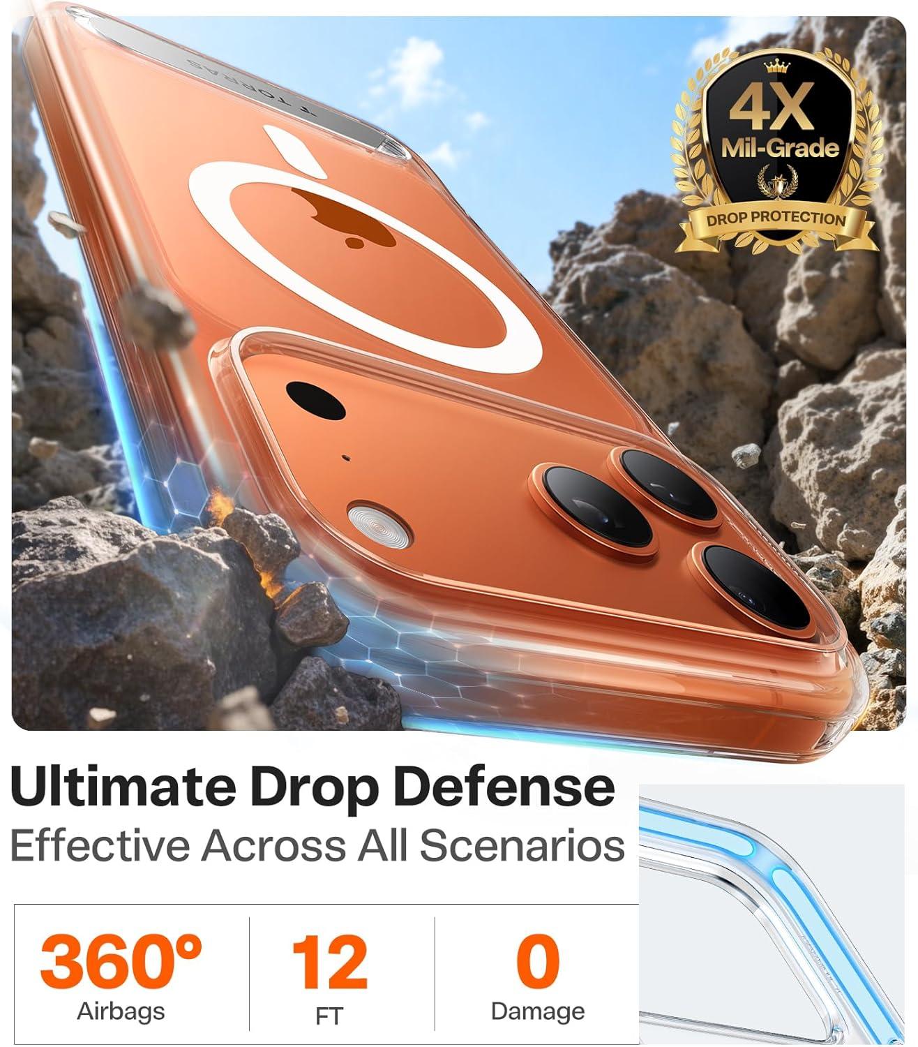 imageTORRAS for iPhone 13 Pro Case Translucent Black Strong Magnetic amp Seamless Stand Fit for MagSafe MilitaryGrade Drop Protection Sturdy Adjustable Builtin Kickstand Slim Matte FinishClear