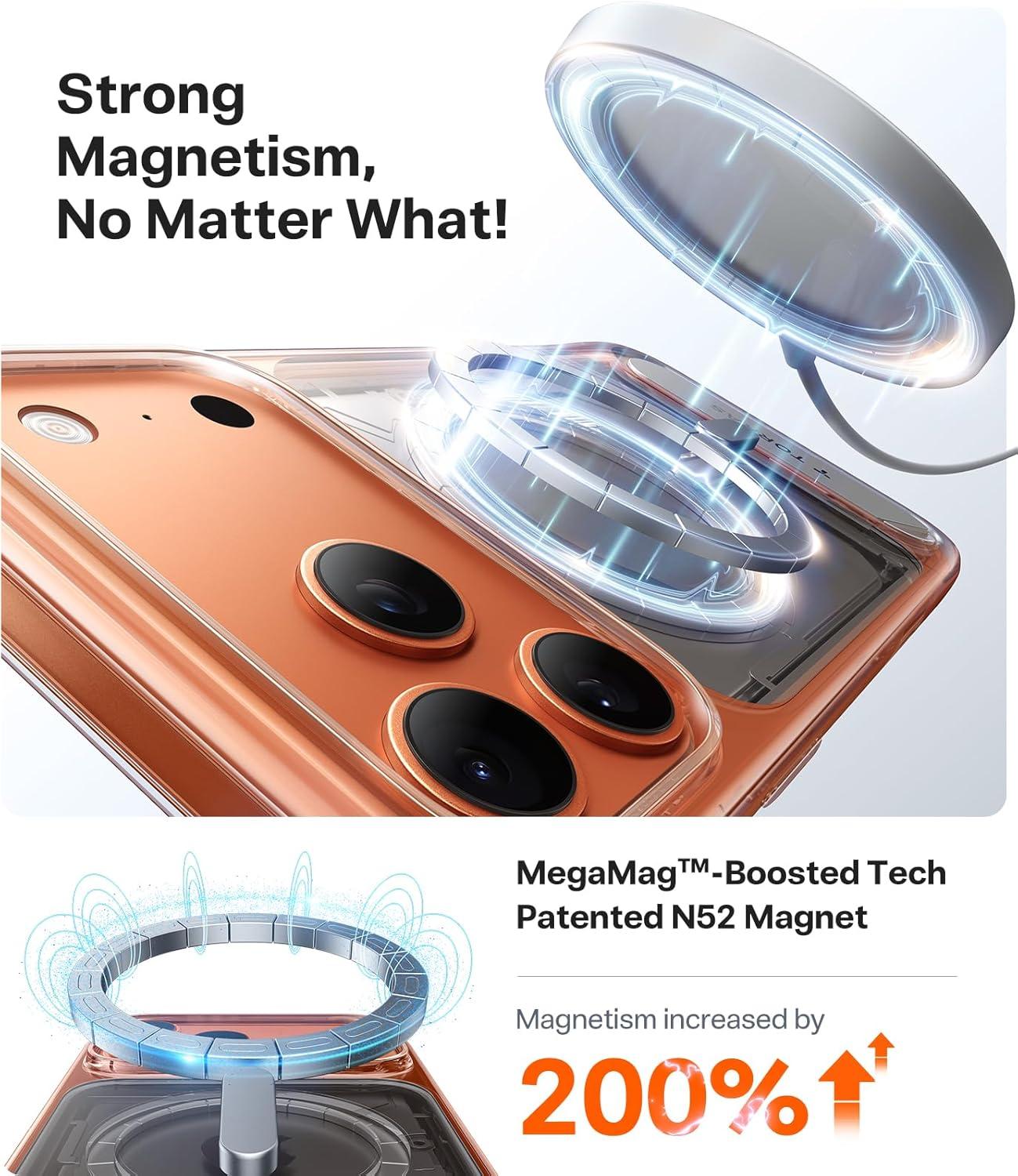 imageTORRAS for iPhone 13 Pro Case Translucent Black Strong Magnetic amp Seamless Stand Fit for MagSafe MilitaryGrade Drop Protection Sturdy Adjustable Builtin Kickstand Slim Matte FinishClear