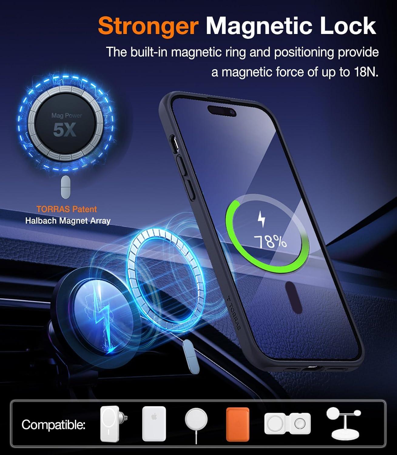 imageTORRAS for iPhone 13 Pro Case Translucent Black Strong Magnetic amp Seamless Stand Fit for MagSafe MilitaryGrade Drop Protection Sturdy Adjustable Builtin Kickstand Slim Matte FinishBlack