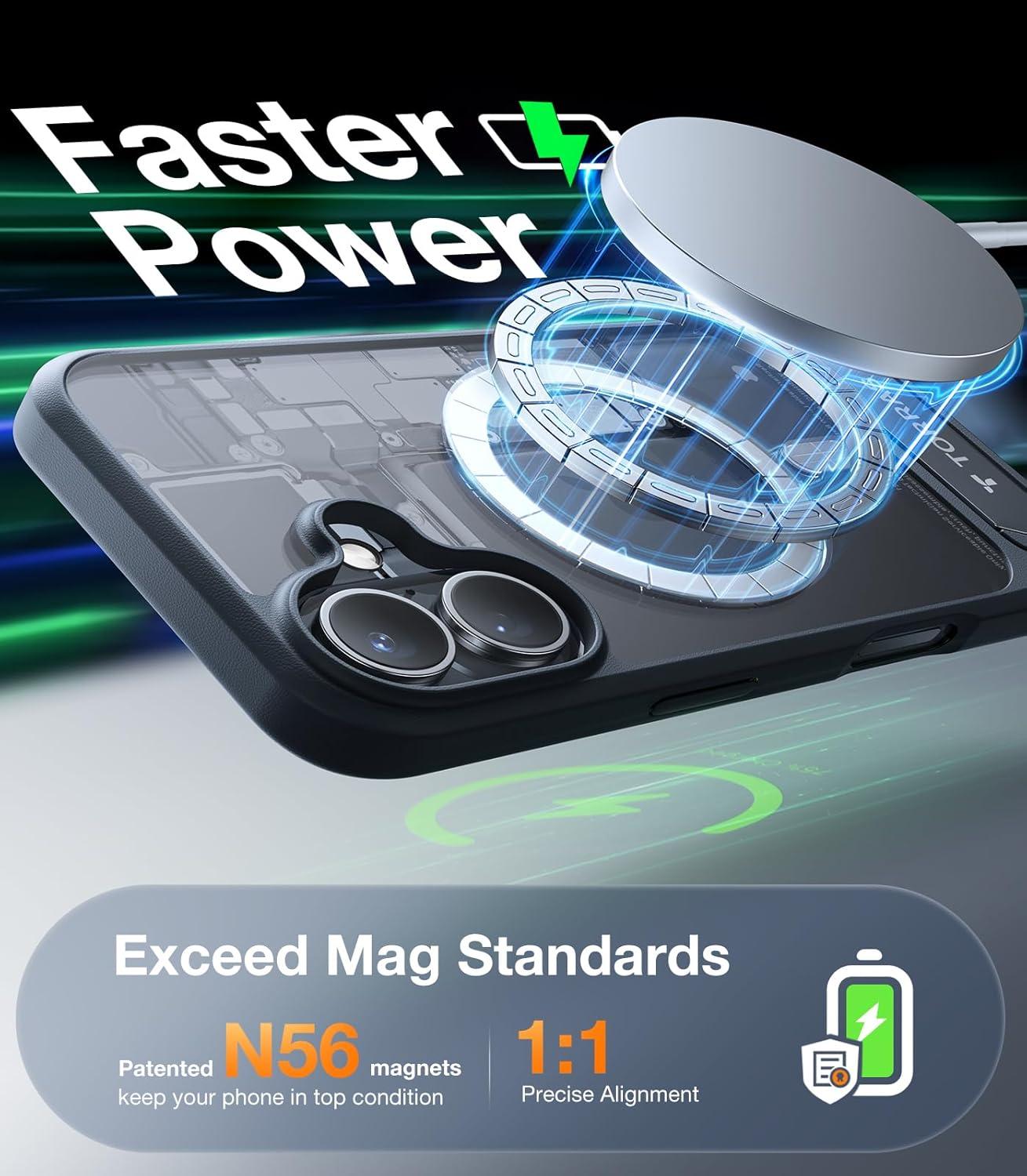 imageTORRAS for iPhone 13 Pro Case Translucent Black Strong Magnetic amp Seamless Stand Fit for MagSafe MilitaryGrade Drop Protection Sturdy Adjustable Builtin Kickstand Slim Matte FinishBlack