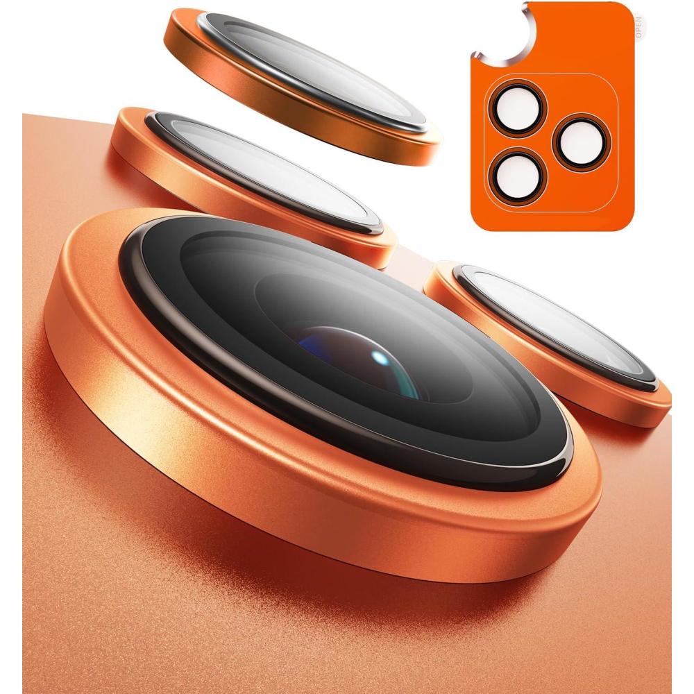 imageTORRAS 3Year Ultimate Durability for iPhone 15 Pro Max15 Pro Camera Lens Protector  11 Invisible Fit amp Ultra Clarity MilitaryGrade 9H Aerospace Glass AntiScratch Easy Installation Black TitaniumCosmic Orange