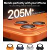 TORRAS 3-Year Ultimate Durability for iPhone 15 Pro Max/15 Pro Camera Lens Protector – 1:1 Invisible Fit & Ultra Clarity, Military-Grade 9H+ Aerospace Glass, Anti-Scratch, Easy Installation, Black Titanium(Cosmic Orange)