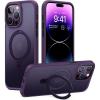TORRAS Ostand Magnetic for iPhone 17 Pro Max Case, Fit for MagSafe, Sturdy Stand, Military Grade Drop Tested, Camera Control, Translucent Slim Soft Edge Case for iPhone 17 Pro Max 6.9″, Black(Purple)