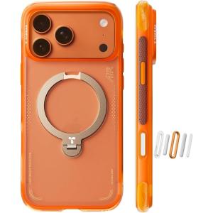 TORRAS Ostand Q3 Air for iPhone 17 Pro Max Case with 360 Magnetic Stand, Fit for MagSafe, Mil-Grade Drop Tested, Camera Control Button, Shockproof Phone Case for iPhone 17 Pro Max 6.9″, Midnight Blue(Horizon Orange)