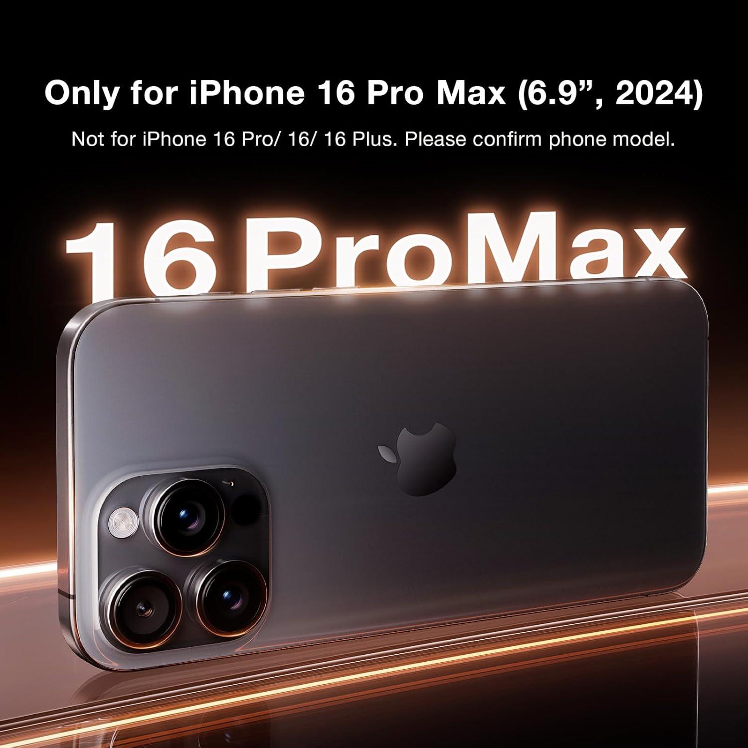 imageTORRAS 360 Magnetic Stand for iPhone 16 Pro Max Case Fit for MagSafe MilitaryGrade Protection Translucent Slim Case for iPhone 16 Pro Max Obsidian Black Ostand O3 Fitness SeriesObsidian Black