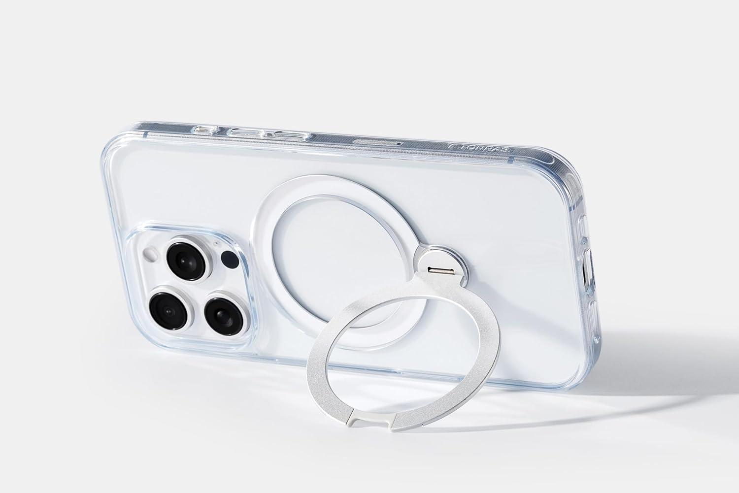 imageTORRAS 360 Spin Magnetic Stand for iPhone 16 Case 61 inch Compatible with Magsafe 12FT Military Grade Protection Shockproof Slim Case for iPhone 16 Phone Case with Kickstand amp Ring Holder BlackClear