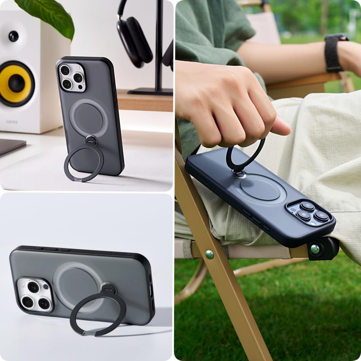 imageTORRAS 360 Spin Magnetic Stand for iPhone 16 Case 61 inch Compatible with Magsafe 12FT Military Grade Protection Shockproof Slim Case for iPhone 16 Phone Case with Kickstand amp Ring Holder BlackBlack