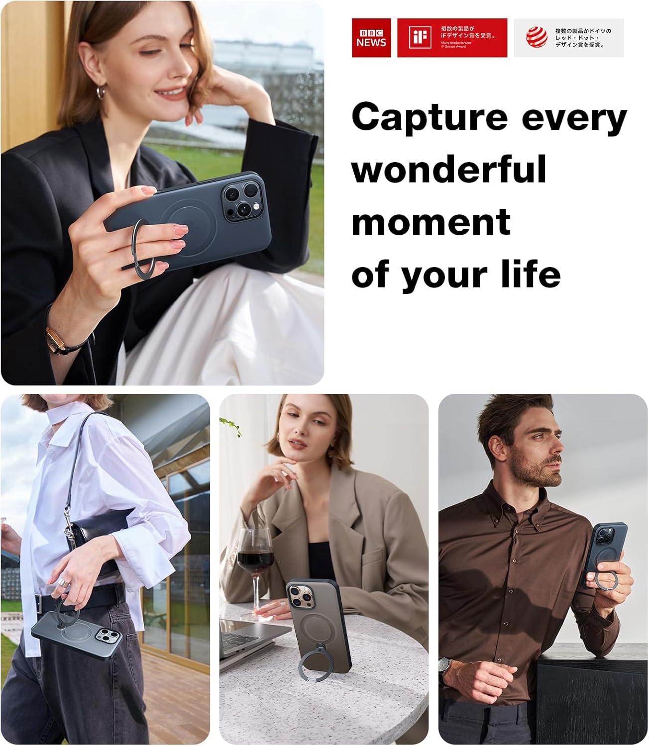 imageTORRAS 360 Spin Magnetic Stand for iPhone 16 Case 61 inch Compatible with Magsafe 12FT Military Grade Protection Shockproof Slim Case for iPhone 16 Phone Case with Kickstand amp Ring Holder BlackBlack