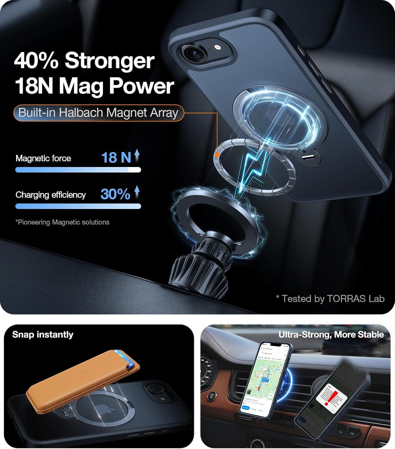 imageTORRAS 360 Spin Magnetic Stand for iPhone 16 Pro Max Case Fit for MagSafe Military Grade Protective Case for iPhone 16 Pro Max Phone Case with Kickstand Rotatable Black 69 inchBlack